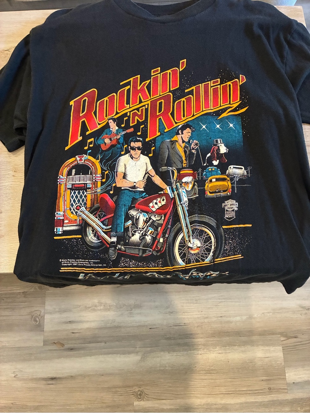 Vintage 1987 Harley-Davidson x Elvis Presley “Rockin’ N Rollin’” T-Shirt – XL
